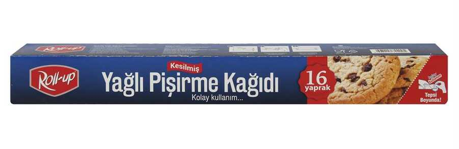 Roll-up Silikonlu Kesilmiş Pişirme Kağıdı 37cm X 42cm 16yp