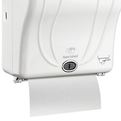 Rulopak Dispenser - Havlu Sensörlü 21cm Tranparan Beyaz R-1301 - Thumbnail