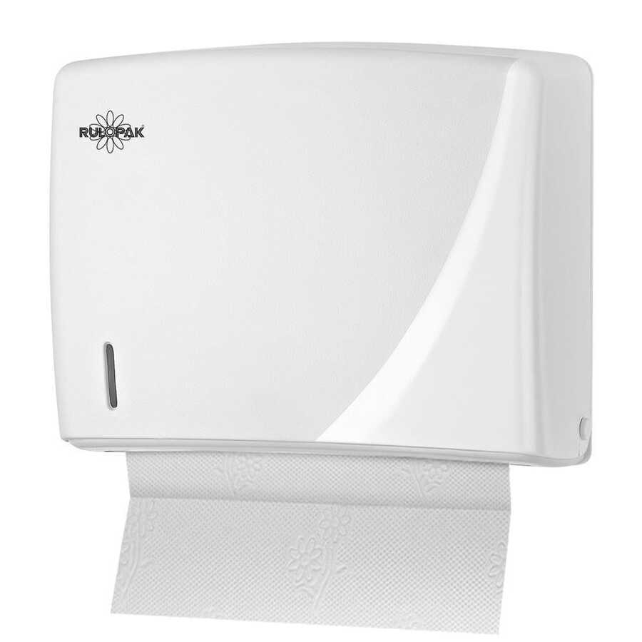 Rulopak Modern Z Katlama Kağıt Havlu Dispenseri 200’lü Transparan Beyaz 303364