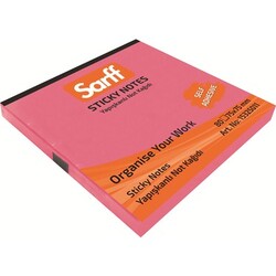 Sarff - Sarff 75X75mm Neon Pembe Yapışkanlı Not Kağıdı - 80yp