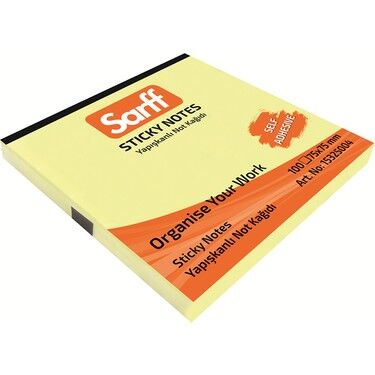 Sarff 75X75mm Sarı Yapışkanlı Not Kağıdı - 100yp