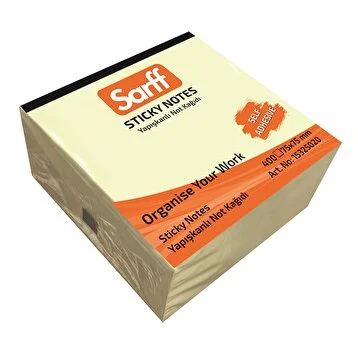 Sarff - Sarff 75X75mm Sarı Küp Yapışkanlı Not Kağıdı - 400yp