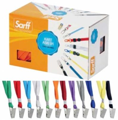 Sarff Kart Askı İpleri Metal Klipsli Kutu Mavi 50 Adet