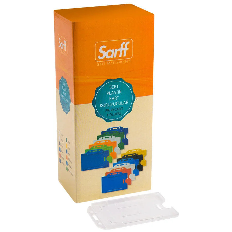 Sarff Kart Muhafaza Kabı Dikey Sert Plastik 54x86mm 50 Adet 15323025 - Thumbnail