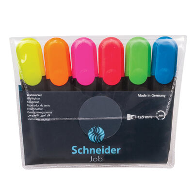 Schneider Fosforlu Kalem Seti Canlı Renkler 6lı 115096