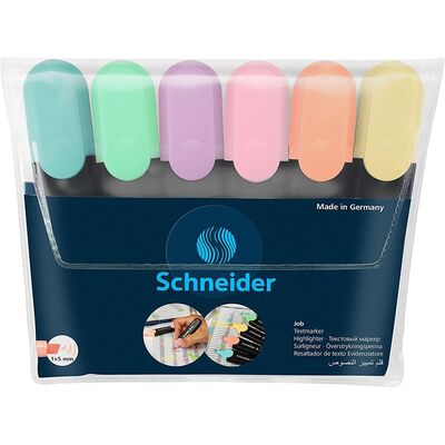 Schneider Fosforlu Kalem Seti Pastel Renkler 6lı 115097