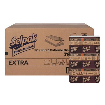 Selpak Extra Z Katlı Dispenser Havlu 200m 12li 7900077