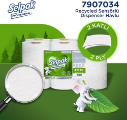 Selpak Havlu Sensörlü 21cm 135 mt 6 Rulo Geri Dönüşümlü 7907034 - Thumbnail