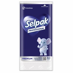 Selpak Peçete Premium Garson Katlama Beyaz 40x40 50 li 