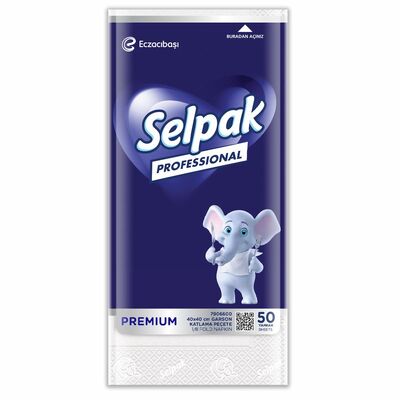 Selpak Peçete Premium Garson Katlama Beyaz 40x40 50 li - 1