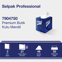 Selpak Professional Butik Kutu Mendil 18x21cm 48 Yaprak - Thumbnail