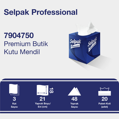 Selpak Professional Butik Kutu Mendil 18x21cm 48 Yaprak