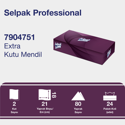 Selpak Professional Extra Kutu Mendil 18x21cm 80 Yaprak