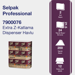 Selpak Professional Extra Z Katlı Dispenser Havlu 200 yp 12li - Thumbnail