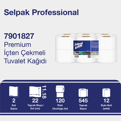 Selpak Professional İçten Çekmeli Tuvalet Kağıdı 120m 12li - Thumbnail