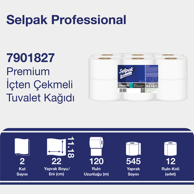 Selpak Professional İçten Çekmeli Tuvalet Kağıdı 120m 12li - 2