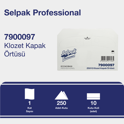 Selpak Professional Klozet Kapak Örtüsü 250li