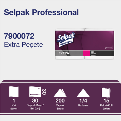 Selpak Professionel Extra Peçete 200′lü 30x30 - 2