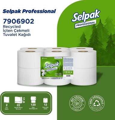 Selpak Tuvalet Kağıdı Professional Recyled İçten Çekmeli 120m 6 lı  - 3