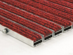 Sercan - Sermat Halı Fitilli Alüminyum Metal Paspas Kırmızı 50x70cm Sercan - Sermat Halı Fitilli Alüminyum Metal Paspas Kırmızı 50x70cm