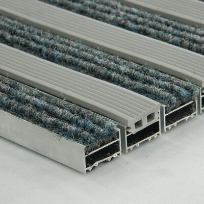 Sermat Halı ve Lastik Fitilli Aliminyum Paspas Gri 55X89cm