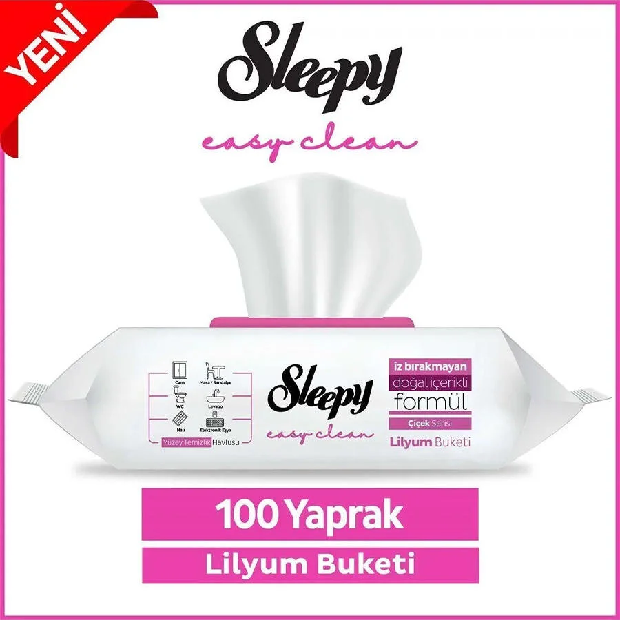 Sleepy Yüzey Temizlik Havlusu Çiçek Lilyum Buket 100 lü