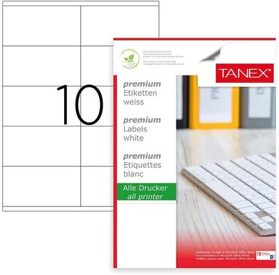 Tanex Etiket A4 Laser 105mmx56mm Tw-2510