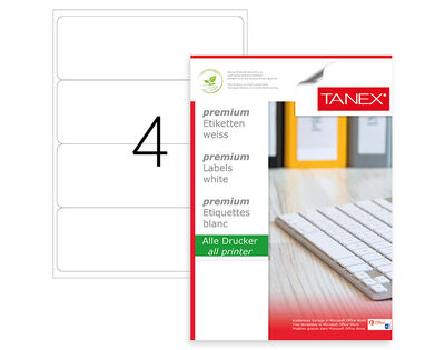 Tanex Etiket A4 Laser 192mmx59mm Tw-2104