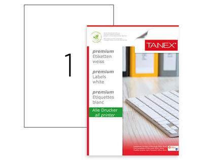 Tanex Etiket A4 Laser 210mmx297mm Polyster 25 ad Tw-2000