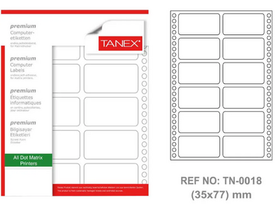 Tanex Etiket Sürekli Form 35mmx77mm TN-0018