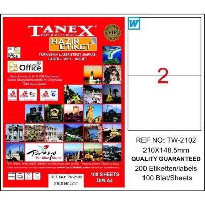Tanex Laser Etiket 210mmx148.5mm TW-2102