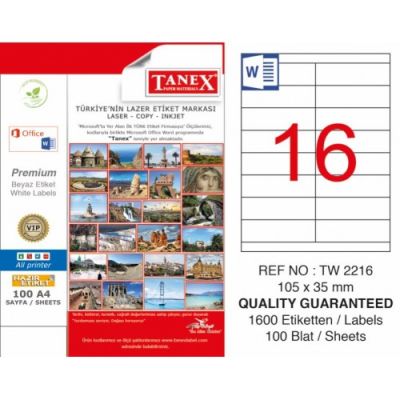 Tanex Lazer Etiket 105mmx35mm TW-2216