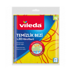 Vileda - Vileda %30 Mikrofiberli Temizlik Bezi 3'lü Vileda - Vileda %30 Mikrofiberli Temizlik Bezi 3'lü
