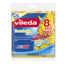 Vileda - Vileda %30 Mikrofiberli Temizlik Bezi 8li Vileda - Vileda %30 Mikrofiberli Temizlik Bezi 8li