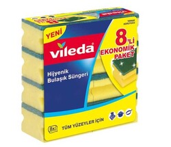 Vileda - Vileda Bulaşık Süngeri Oluklu 8'li