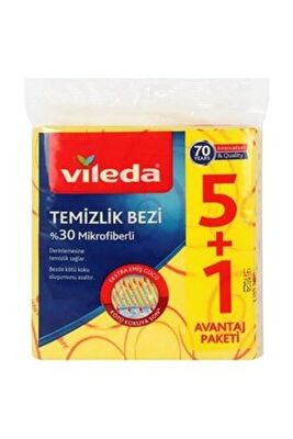 Vileda Temizlik Bezi %30 Microfiberli Sarı 5+1