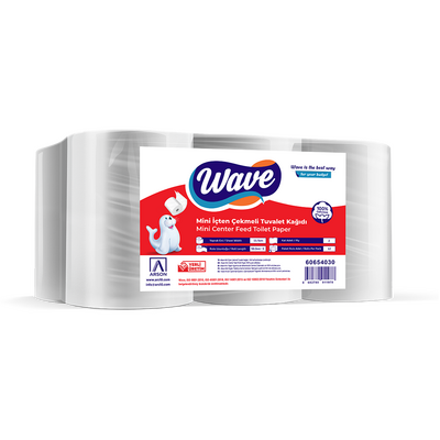 Wave Mini Cimri İçten Çekmeli Tuvalet Kağıdı 60 mt 12 Rulo 3kg - 1