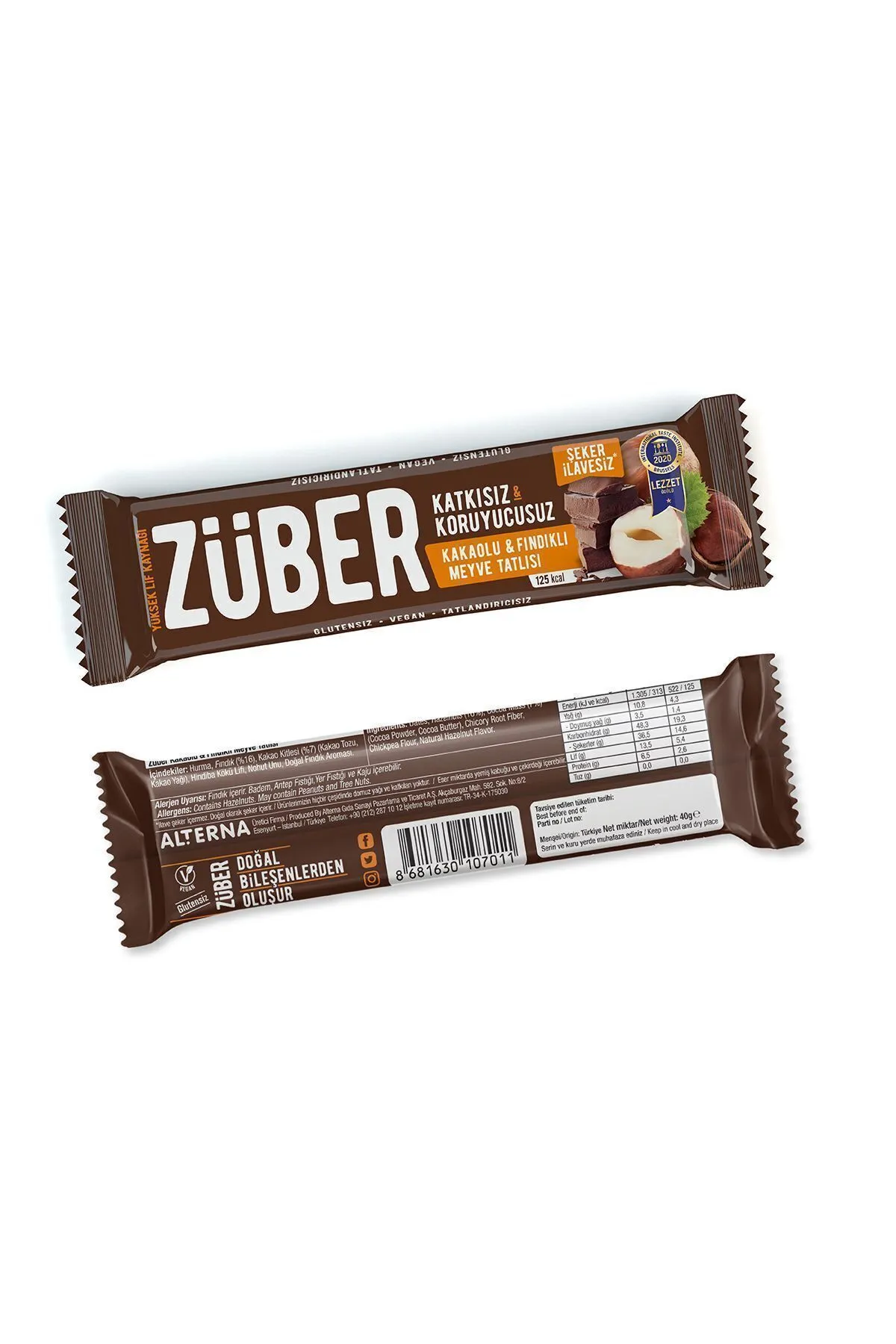 Züber Meyve Bar Fındık Ve Kakaolu 40gr 12 li