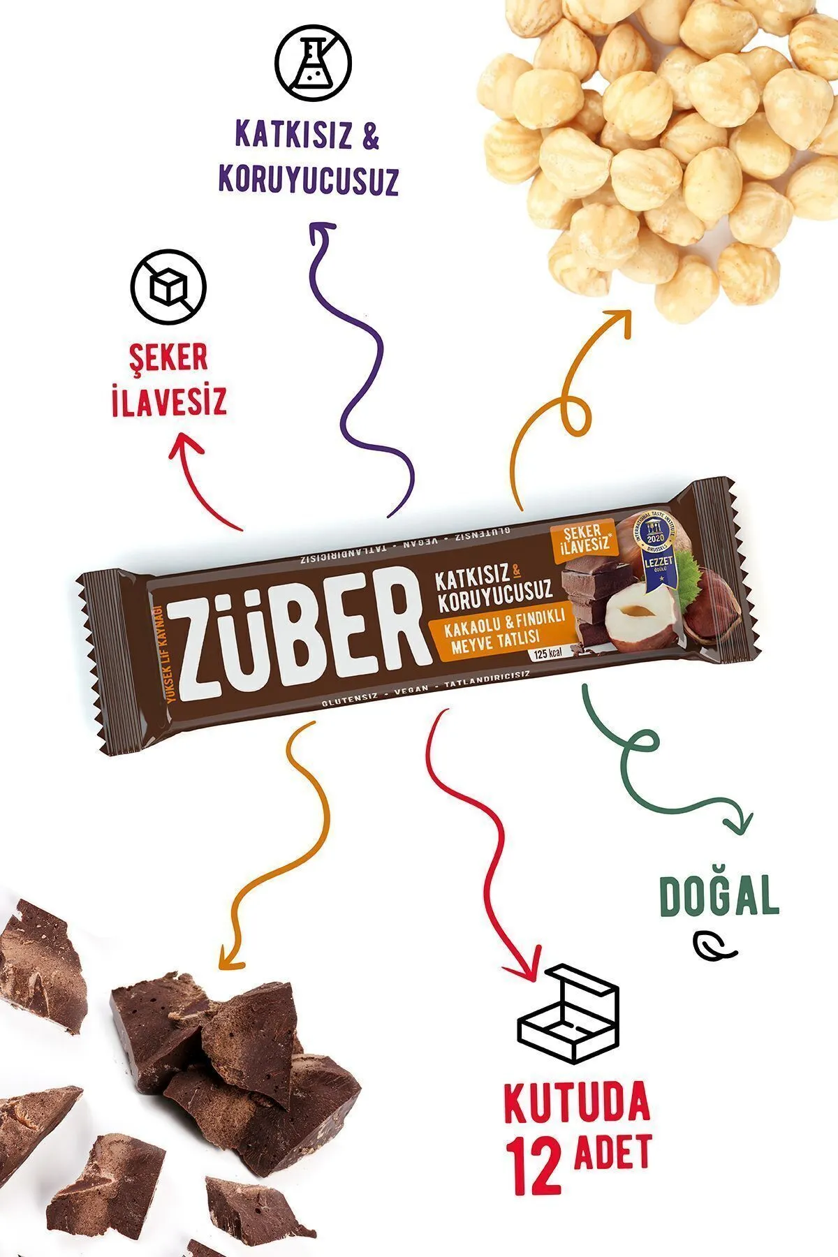 Züber Meyve Bar Fındık Ve Kakaolu 40gr 12 li
